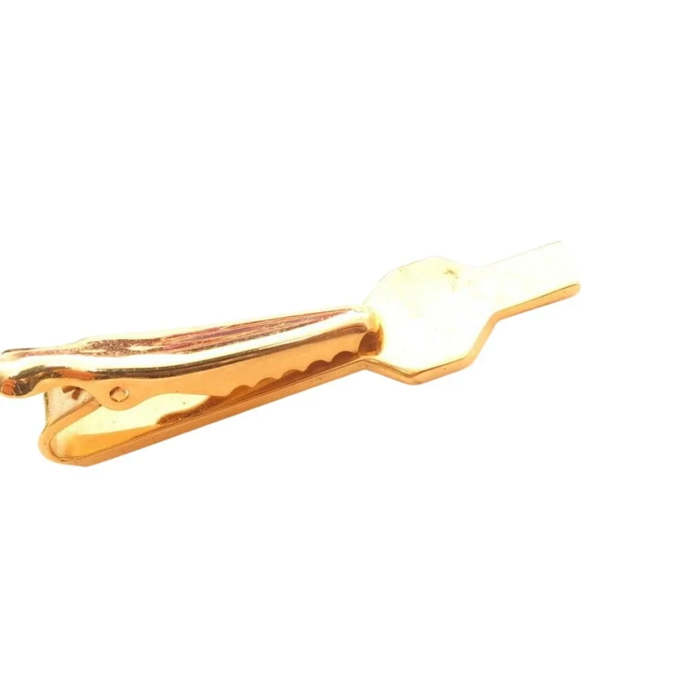 Monogram H Initial Letter Gold Plated Tie‎ Clip